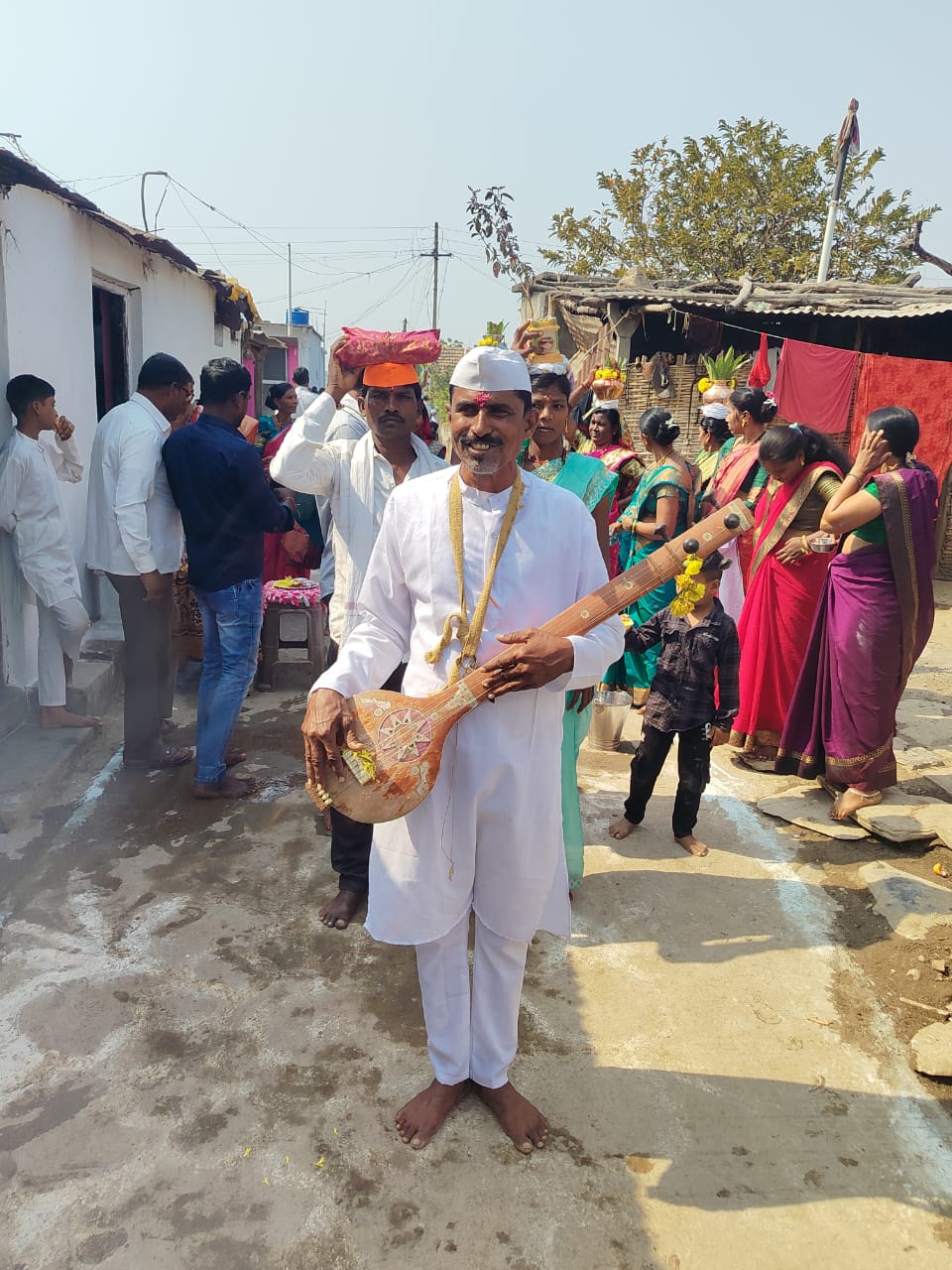 तुळशी येथे श्रीमद् भागवत ज्ञानयज्ञ सप्ताह मध्ये घाटराई भारुड भजन मंडळ येरगव्हान याच्या सहभाग