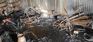 हाडग्यात अग्नितांडव, शेतकऱ्याचे २० लाखाचे नुकसान.