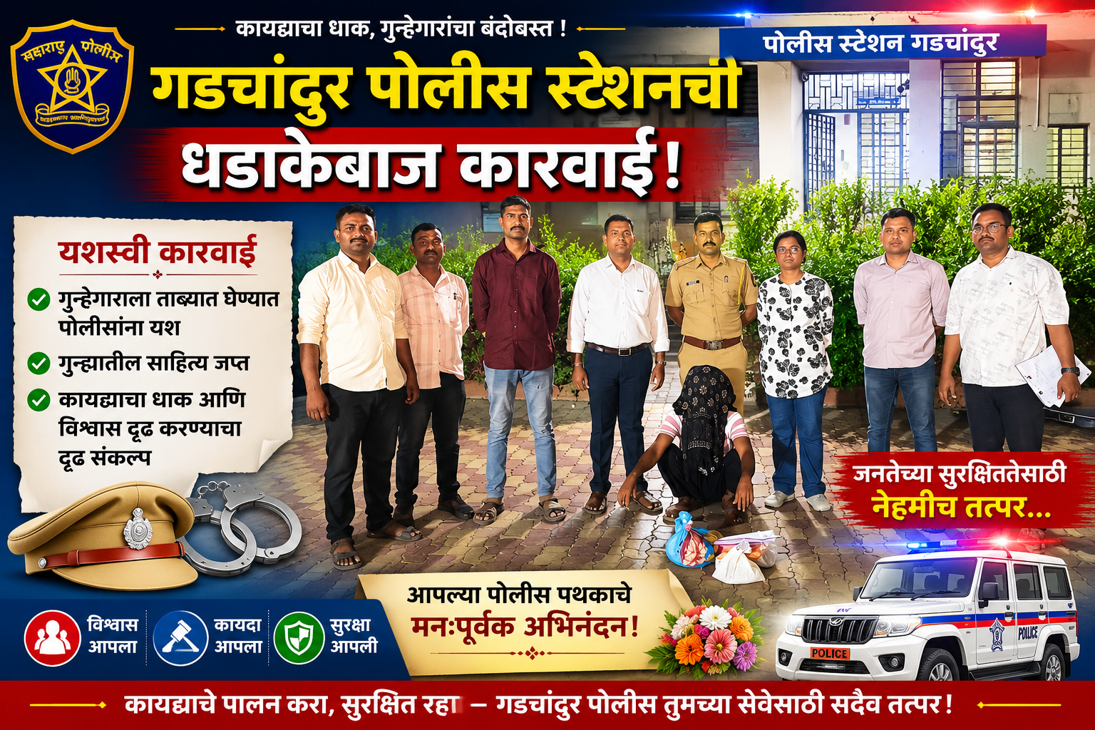 गडचांदूर पोलिसांची धडाकेबाज कारवाई; ९५७ ग्रॅम गांजा व डोडा पावडरसह आरोपीला अटक!